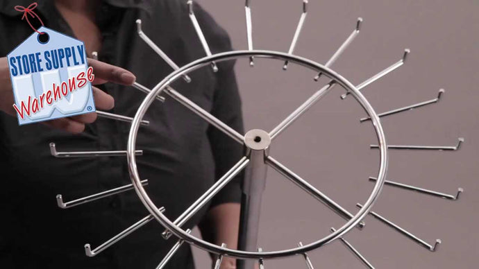 In this video we demonstrate how to assemble our Chrome Rotating Belt, Tie, Scarf Rack