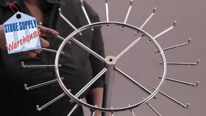 In this video we demonstrate how to assemble our Chrome Rotating Belt, Tie, Scarf Rack