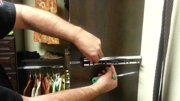 How to adjust sliding belt and tie racks from The Closet Doctor.