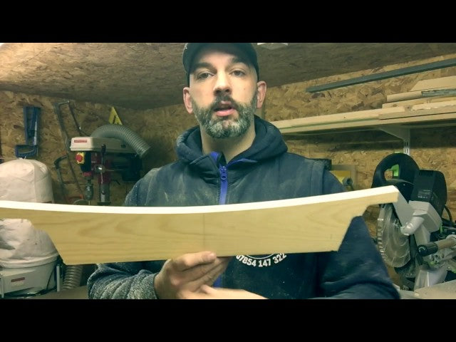 A look at how I make a karate belt display from redwood using an MDF template.