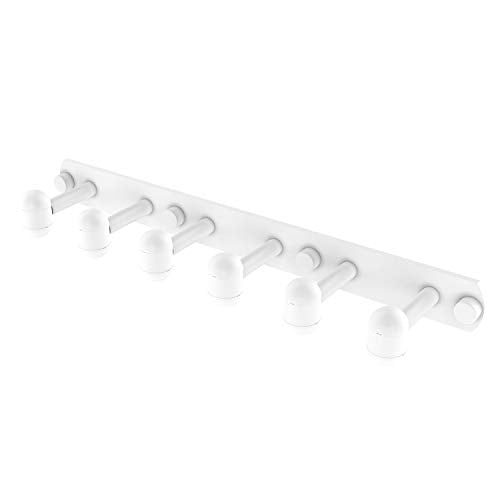 Allied Brass TA-20-6 Tango Collection 6 Position Tie and Belt Rack Decorative Hook, Matte White