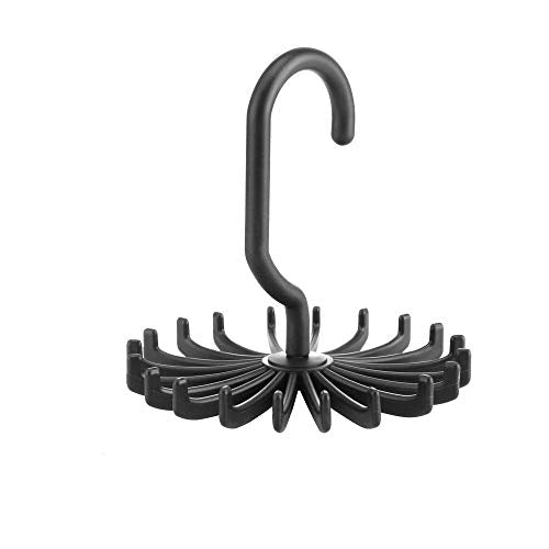 HOMEERR P1638048 Adjustable Twirling Plastic Tie Belt Scarf Rack/Hanger ,2 Pack(Black)