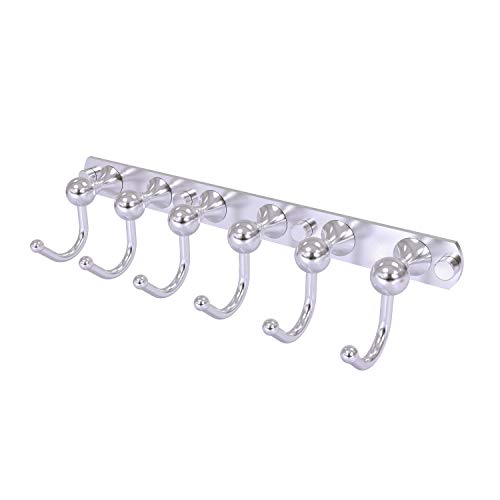 Allied Brass SL-20-6 Shadwell Collection 6 Position Tie and Belt Rack Decorative Hook, Satin Chrome