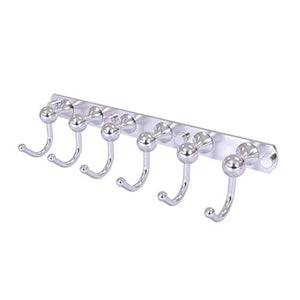 Allied Brass SL-20-6 Shadwell Collection 6 Position Tie and Belt Rack Decorative Hook, Satin Chrome
