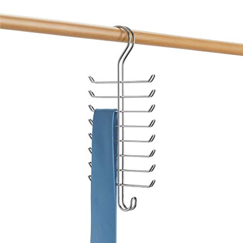 iDesign Classico Metal Vertical Closet Organizer Hanging Rack for Ties, Belts, Towels, Bags, Jackets, 16-Hook, 0.8