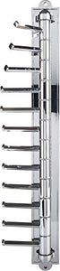 Screw mounted tie/scarf rack. Holds 12 ties/scarfs. Each arm moves independently allowing for easy access to ties. Finish: Polished Chrome