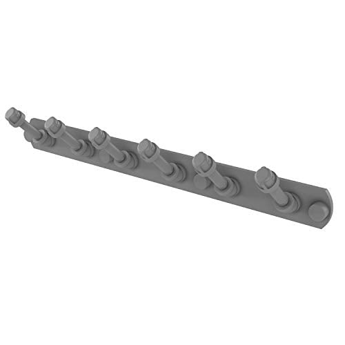 Allied Brass P-300-HK-6 Pipeline Collection 6 Position Tie and Belt Rack Decorative Hook, Matte Gray