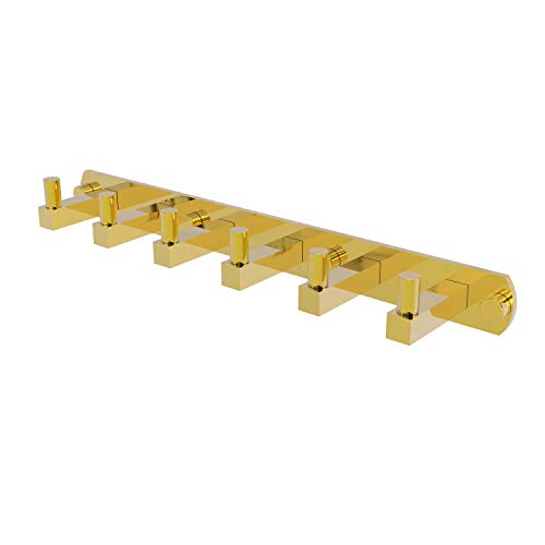 Allied Brass MT-20-6 Montero Collection 6 Position Tie and Belt Rack Decorative Hook, Polished Brass