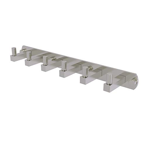Allied Brass MT-20-6 Montero Collection 6 Position Tie and Belt Rack Decorative Hook, Satin Nickel