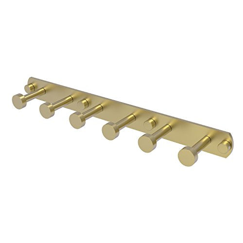 Allied Brass FR-20-6 Fresno Collection 6 Position Tie and Belt Rack Decorative Hook, Satin Brass