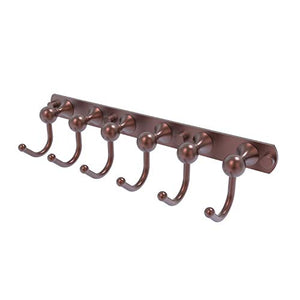 Allied Brass SL-20-6 Shadwell Collection 6 Position Tie and Belt Rack Decorative Hook, Antique Copper