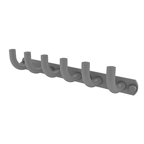 Allied Brass RM-20-6 Remi Collection 6 Position Tie and Belt Rack Decorative Hook, Matte Gray