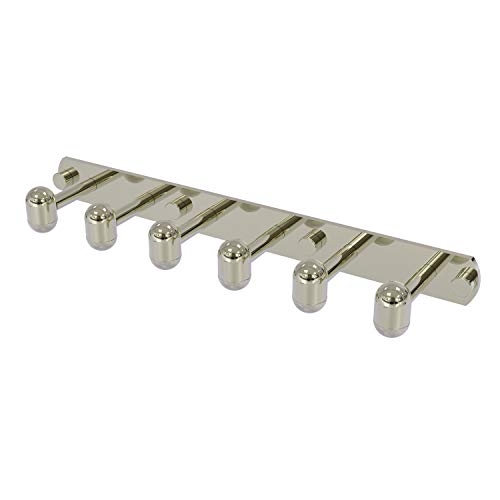Allied Brass TA-20-6 Tango Collection 6 Position Tie and Belt Rack Decorative Hook, Polished Nickel