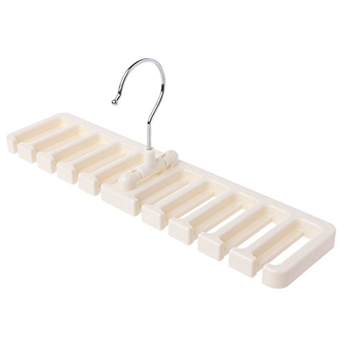 Milue Storage Rack Tie Belt Organizer Space Saver Tops Bra Rotating Hanger Holder (White)