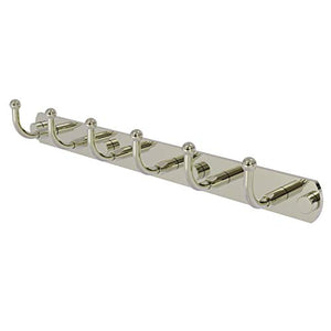 Allied Brass 1020-6 Skyline Collection 6 Position Tie and Belt Rack Decorative Hook, Polished Nickel