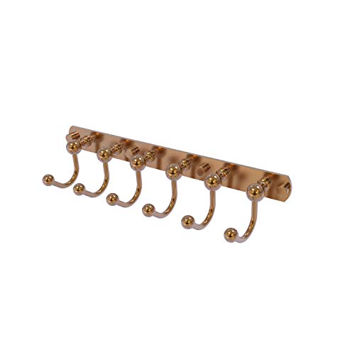 Allied Brass P1020-6 Prestige Skyline Collection 6 Position Tie and Belt Rack Decorative Hook, Brushed Bronze
