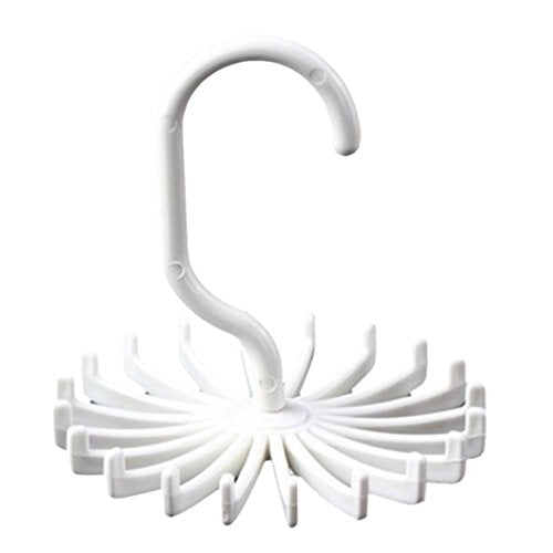 Iusun Tie Hanger Multifunctional Plastic Shawl Necktie Scarf Organizer Rotating Neck Holds Adjustable Tie Rack Hanger