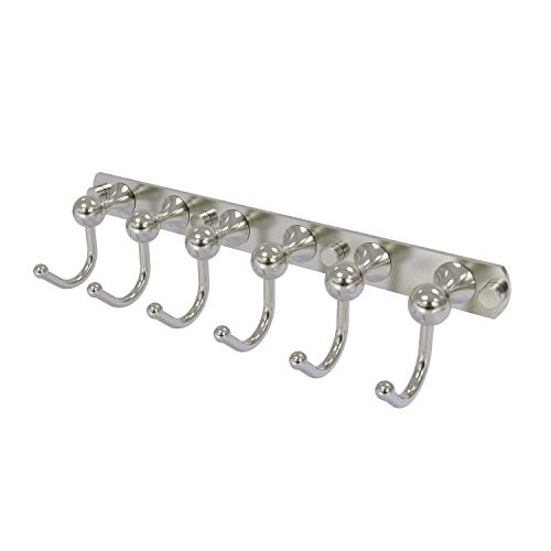 Allied Brass SL-20-6 Shadwell Collection 6 Position Tie and Belt Rack Decorative Hook, Satin Nickel