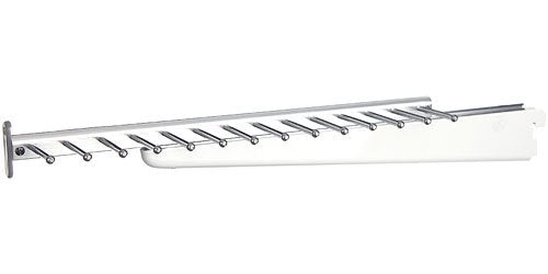 HomyDelight freedomRail Sliding Tie and Belt Rack - White 3 lbs 2.75