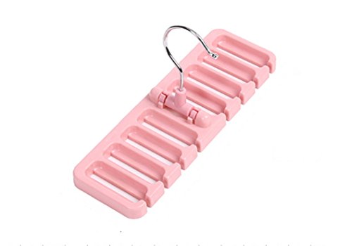 Set of 2 Pink Tie Belt Rack,Plastic Organizer Hanger,Securely holds 8 belts