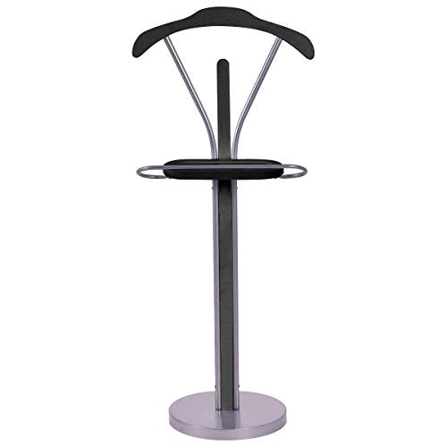 Mybesty Valet Suit Coat Stand Clothes Hanger Men Suit Rack Organizer Wood & Metal Home