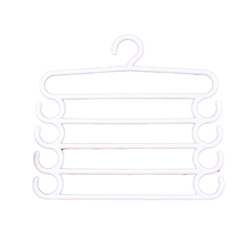CmfwaMedsr Magic Multiple Layer Pants Hanger,Multifunction s-Type Saving Space Trousers Ties Scarves Belts Towel Hangers-White 2 Pack