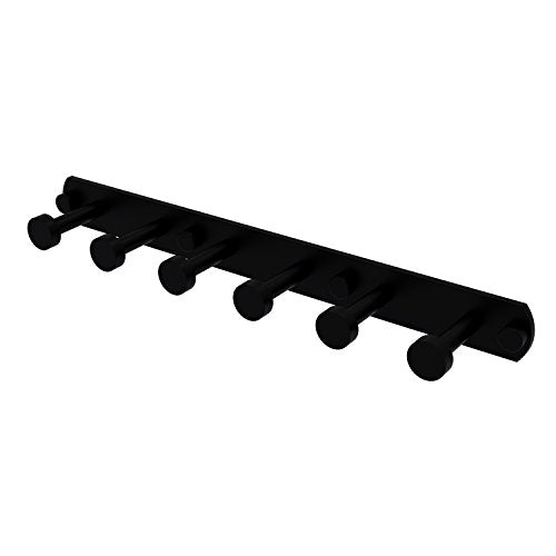 Allied Brass FR-20-6 Fresno Collection 6 Position Tie and Belt Rack Decorative Hook, Matte Black