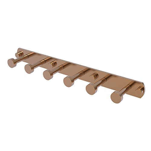 Allied Brass FR-20-6 Fresno Collection 6 Position Tie and Belt Rack Decorative Hook, Brushed Bronze