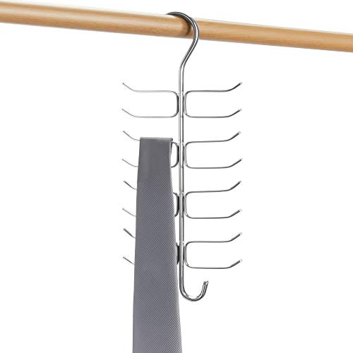 iDesign Axis 17-Hook Metal Vertical Closet Organizer Hanging Rack for Ties, Belts, Towels, Bags, Jackets, 5.5
