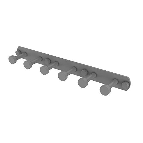 Allied Brass FR-20-6 Fresno Collection 6 Position Tie and Belt Rack Decorative Hook, Matte Gray