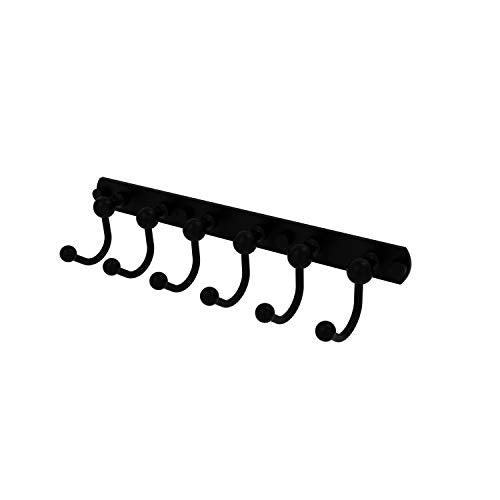 Allied Brass P1020-6-BKM Prestige Skyline Collection 6 Position Tie and Belt Rack, Matte Black