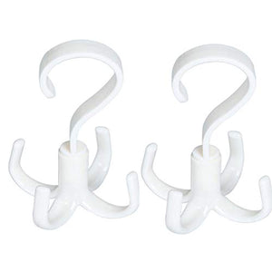 UniM Rack Holder Hook-Rotating Hanger with Claws -360 Degree Rotating Hanger Closet Organizer for Belt Clothes Scarf Tie Bags Pack of 2 (White)