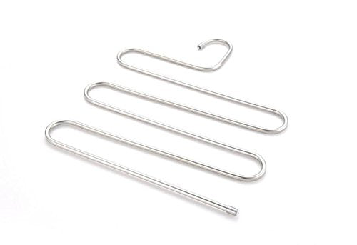 Stainless Steel Multi-Function S-Type Padded Trouser Rack Magic Multi-Layer Hanger Anti-Skid Pants Hanging No Trace Trousers Rack