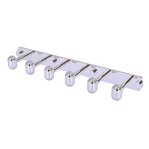 Allied Brass TA-20-6 Tango Collection 6 Position Tie and Belt Rack Decorative Hook, Polished Chrome
