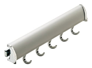 Synergy Elite Belt Rack, with full extension slide, aluminum with zinc hooks, matt aluminum with chrome, 11 7/8" length