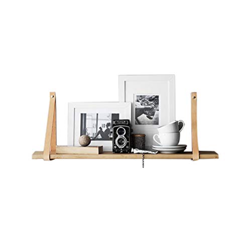 LRZS New Simple Belt Rack Shelf Layer Solid Wood Partition Nordic Style (Color : White, Size : 60cm)