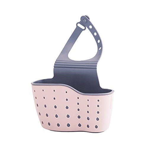 Double Layer Sink Hanging Pouch Kitchen Drainer Organizer Storage Holders Bathroom Storage Shelf Soap Holders Racks Eco-friendly Storage Basket (1, Pink)
