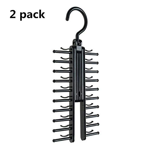 Tie Hanger Cross X Design Tight Wardrobe Tie Storage Bag for Men for 20 Ties (Color : Black)