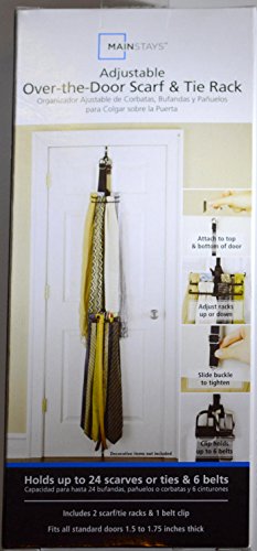 Adjustable Over-the-door Scarf & Tie Rack