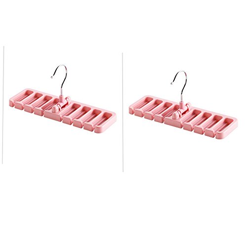 DADA Set of 2 Belt Rack, Organizer, Hanger, Holder - Stylish Belt Rack,Scarf Organizers Hook Hanger for Closet Organizer Storage (pink)