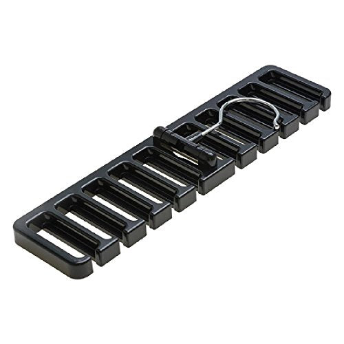 ZHANGJZJ home Plastic Tie Belt Scarf Rack Organizer Space Saver Belt Hanger with Metal Hook Black-10 Slot onesize