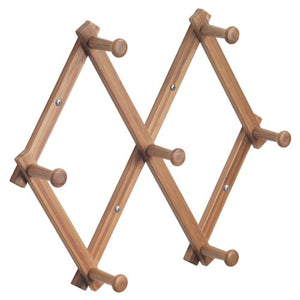 InterDesign Formbu Wall Mount Entryway Expanding Storage Rack for Jackets, Coats, Hats, Scarves - Natural Bamboo