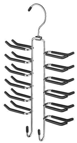Whitmor Swivel Tie Hanger with Belt Loops Chrome / Black