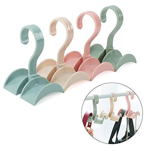 Rotating Handbag Hanger Rack for Closet Organizer,Plastic Storage Rack for Bag Belt Tie Scarves Hat,4 Pack (2 Hooks)