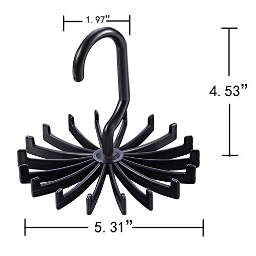BESMODZ 1Pack Unisex 18 Hooks Neck Tie Holder Organizer Space Saving Rack Hanger (1 Pack Black)
