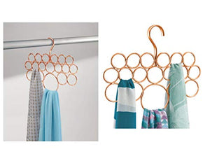 iDesign Axis Scarf Hanger, No Snag Storage for Scarves, Ties, Belts, Shawls, Pashminas, Accessories - 18 Loops, Copper