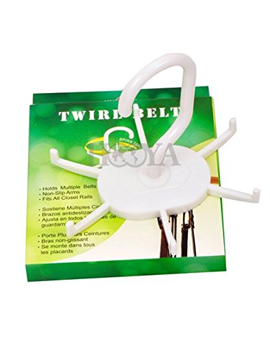S AFSTAR Safstar Twirl Belt Organizer Hanger Closet Storage Belts (White)
