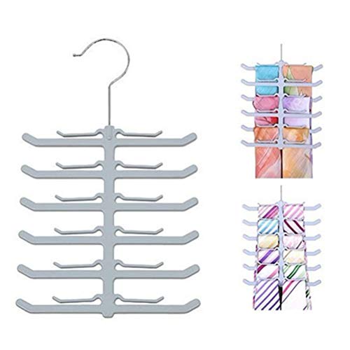 Yardwe Plastic Hanging Tie Rack for Closet Non-Slip Belt Scarf Tie Storage Racks Holder Hanger for Closet Organizer (Fish Bone Shape)