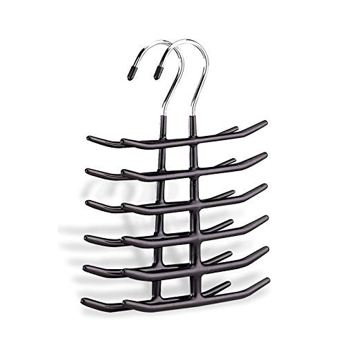 Adorox Tie Hanger Holder Closet Organizer Storage Necktie Scarf Belt Bowtie Nonslip (2 Pack (4 Pieces))