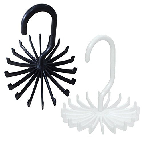Outgeek Tie Hanger, 2 Pack Multifunctional Detachable Scarf Hanger 20 Hooks Belt Holder with 360 Degree Rotation